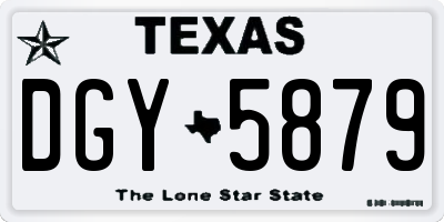 TX license plate DGY5879