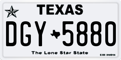TX license plate DGY5880