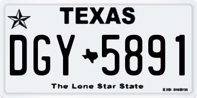 TX license plate DGY5891