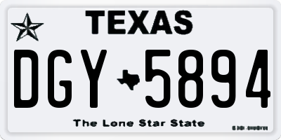 TX license plate DGY5894