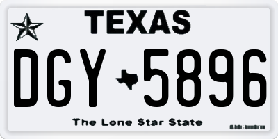 TX license plate DGY5896