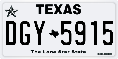 TX license plate DGY5915