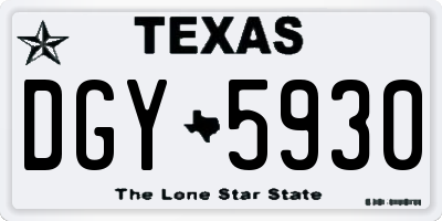 TX license plate DGY5930