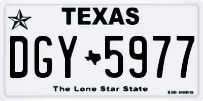 TX license plate DGY5977