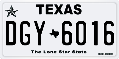 TX license plate DGY6016