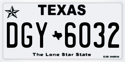 TX license plate DGY6032