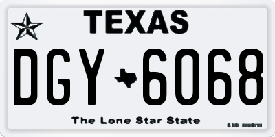 TX license plate DGY6068