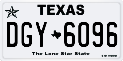 TX license plate DGY6096