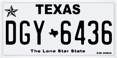 TX license plate DGY6436