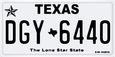 TX license plate DGY6440