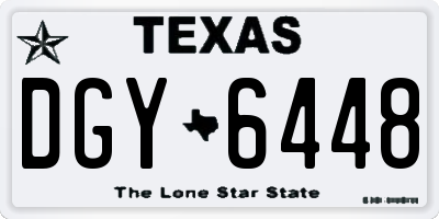 TX license plate DGY6448