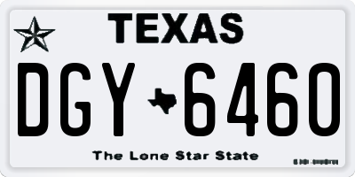 TX license plate DGY6460