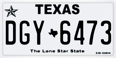 TX license plate DGY6473