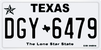 TX license plate DGY6479