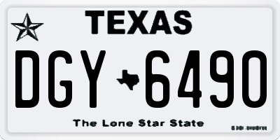 TX license plate DGY6490