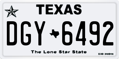 TX license plate DGY6492