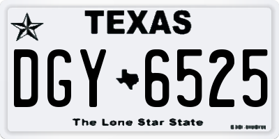 TX license plate DGY6525