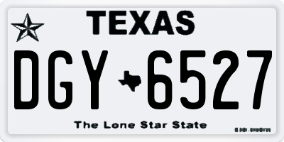 TX license plate DGY6527
