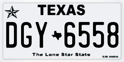TX license plate DGY6558