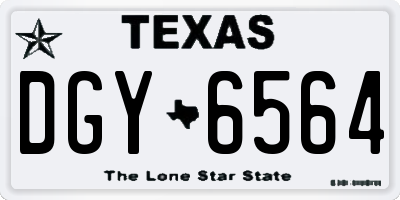 TX license plate DGY6564