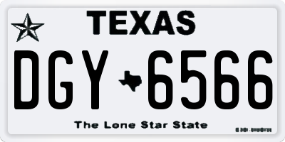 TX license plate DGY6566