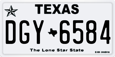 TX license plate DGY6584