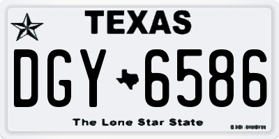 TX license plate DGY6586