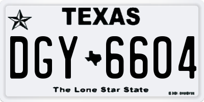 TX license plate DGY6604