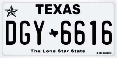 TX license plate DGY6616
