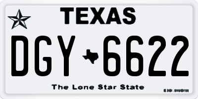 TX license plate DGY6622