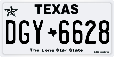 TX license plate DGY6628
