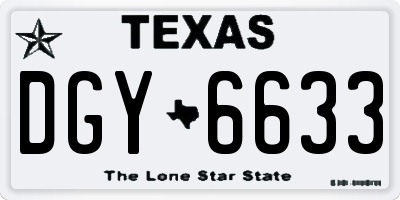 TX license plate DGY6633