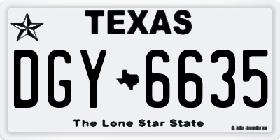 TX license plate DGY6635
