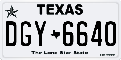 TX license plate DGY6640