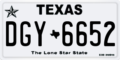 TX license plate DGY6652