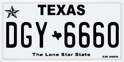 TX license plate DGY6660