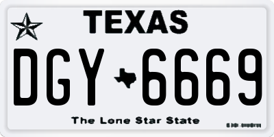 TX license plate DGY6669