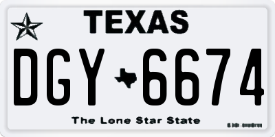 TX license plate DGY6674