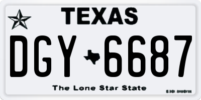 TX license plate DGY6687
