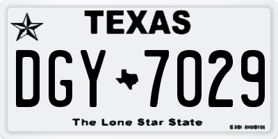TX license plate DGY7029