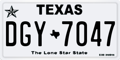 TX license plate DGY7047