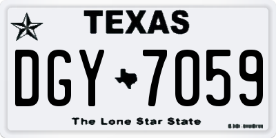 TX license plate DGY7059