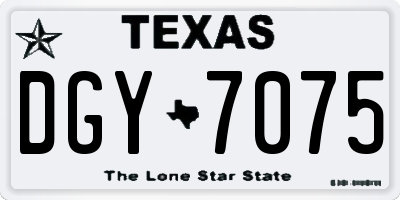 TX license plate DGY7075