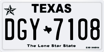 TX license plate DGY7108
