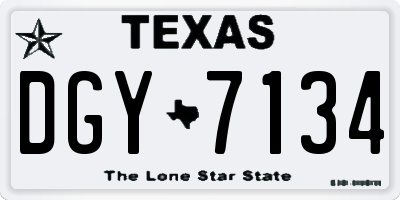 TX license plate DGY7134
