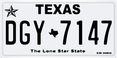 TX license plate DGY7147