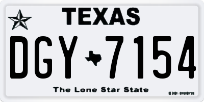 TX license plate DGY7154