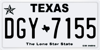 TX license plate DGY7155
