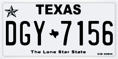TX license plate DGY7156