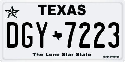 TX license plate DGY7223